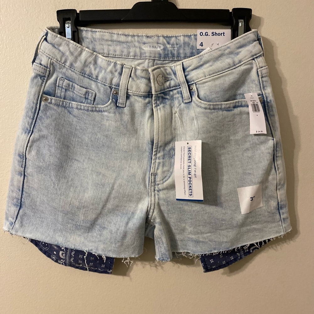 New NWT Womens Old Navy Light Wash High Rise OG Short Denim Cutoff Sz 4